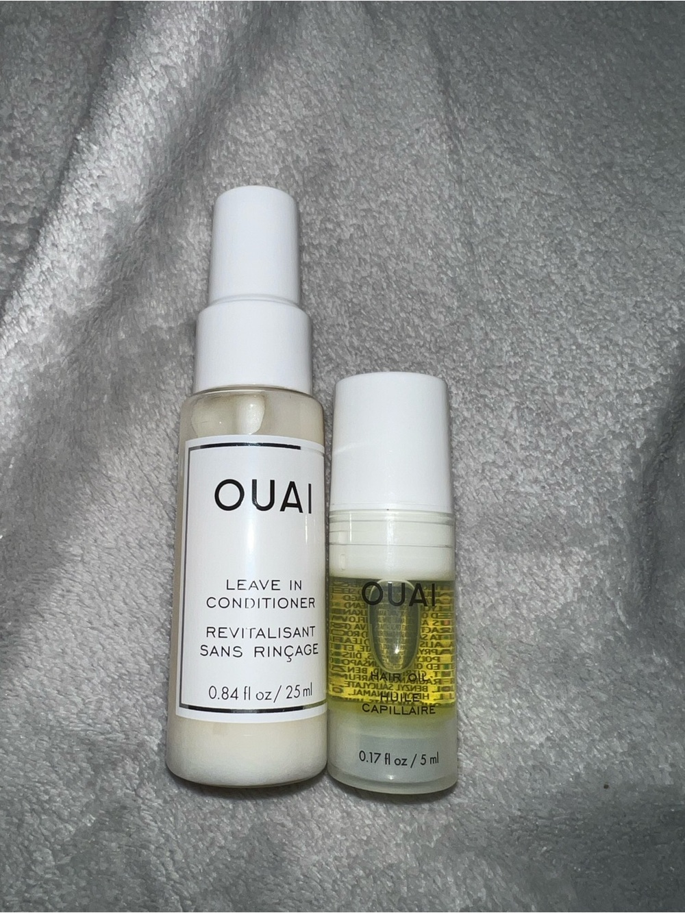 OUAI Leave-In Conditioner & Hair Oil Duo - White and Yellow